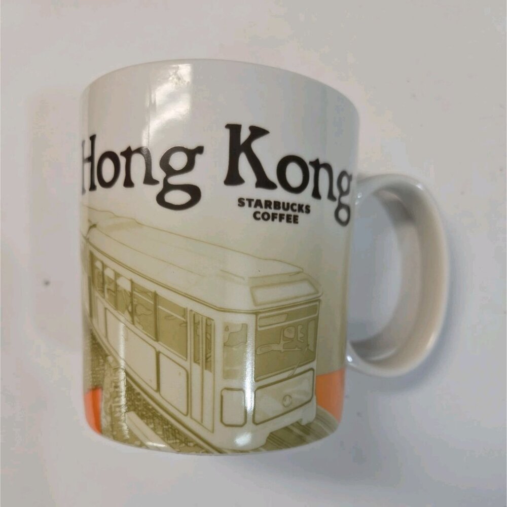 Starbucks Hong Kong Global Icon Collector 16 Oz Coffee Mug Orange 2013